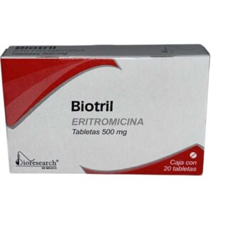 BIOTRIL ERITROMICINA 500 MG  20 TABLETAS